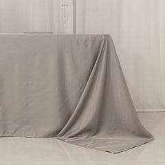Lamour Satin 90"x156" Rectangle Tablecloth Silver - Luxurious, Soft Seamless Table Cover