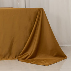 Lamour Satin 90"x156" Rectangle Tablecloth Gold - Luxurious, Soft Seamless Table Cover for Stylish Settings