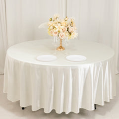 Scuba Round 108" Tablecloth Shimmering Pearl White - Wrinkle Free & Stain Resistant Table Cover