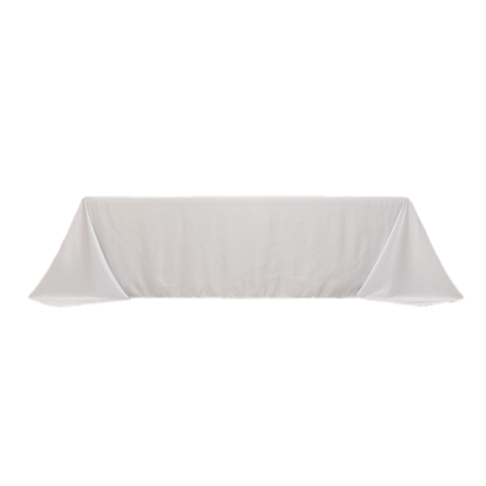 Lamour Satin 90"x156" Rectangle Tablecloth White - Luxurious, Soft Seamless Table Cover for Stylish Settings