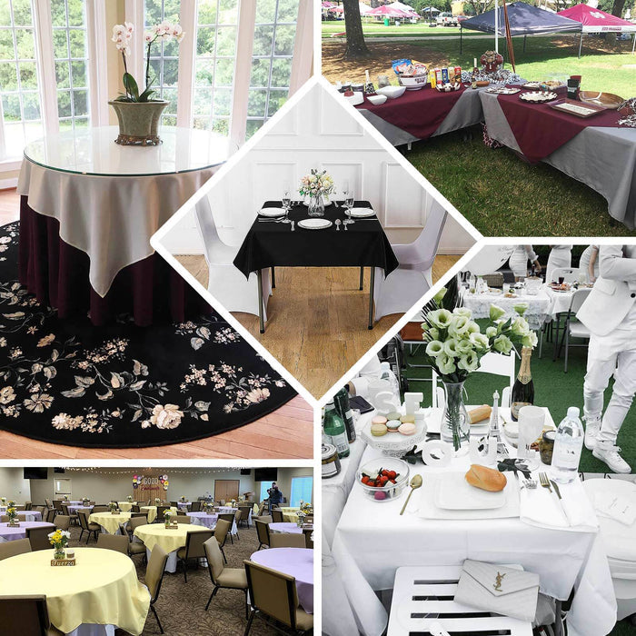 Premium Polyester 54"x54" Square Tablecloth Silver - Stain and Wrinkle-Resistant 220GSM Table Cover