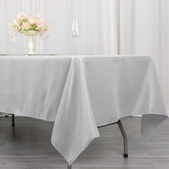 Premium Polyester 60"x102" Rectangle Tablecloth Silver - Durable 220GSM Wrinkle-Resistant Table Cover