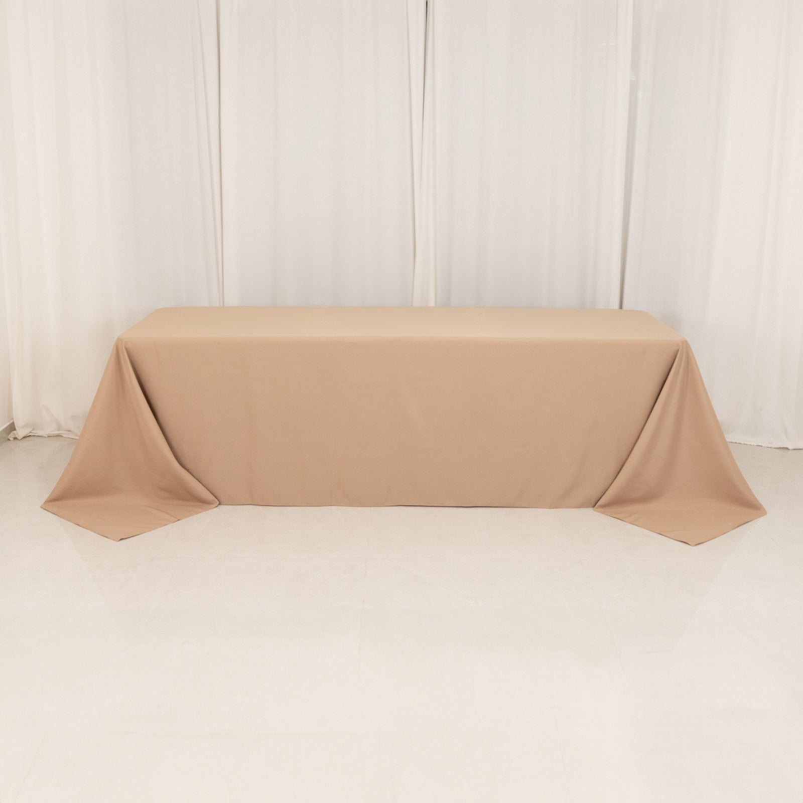 Premium Polyester 90"x156" Rectangle Tablecloth Nude - Seamless 220GSM Stain-Resistant Table Cover