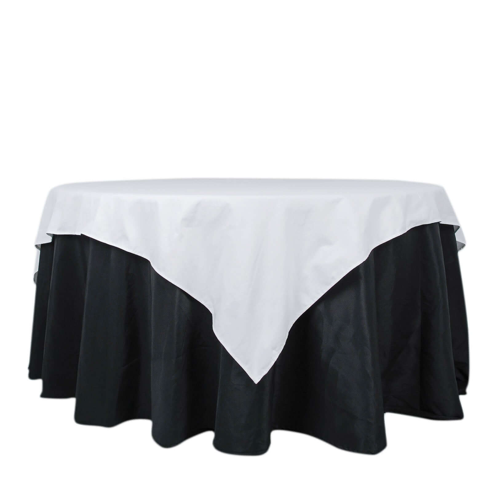 100% Cotton 70"x70" Table Overlay Square Tablecloth White Linen - Sophisticated, Soft & Breathable Fabric Table Cover