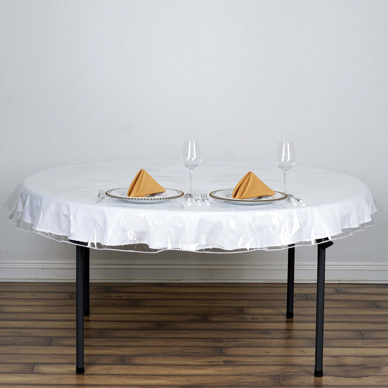 Vinyl Tablecloth Clear Eco-Friendly Round - Reliable PVC Tablecloth 70" 10 Mil Thick