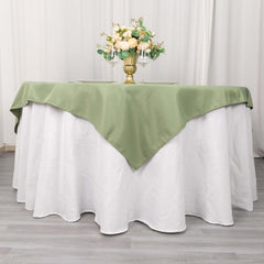 Premium Polyester 54"x54" Table Overlay Square Tablecloth Dusty Sage Green - 220GSM Stain and Wrinkle-Resistant Table Topper