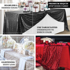 Sequin 90"x156" Rectangle Tablecloth Purple - Seamless Twinkling Table Cover