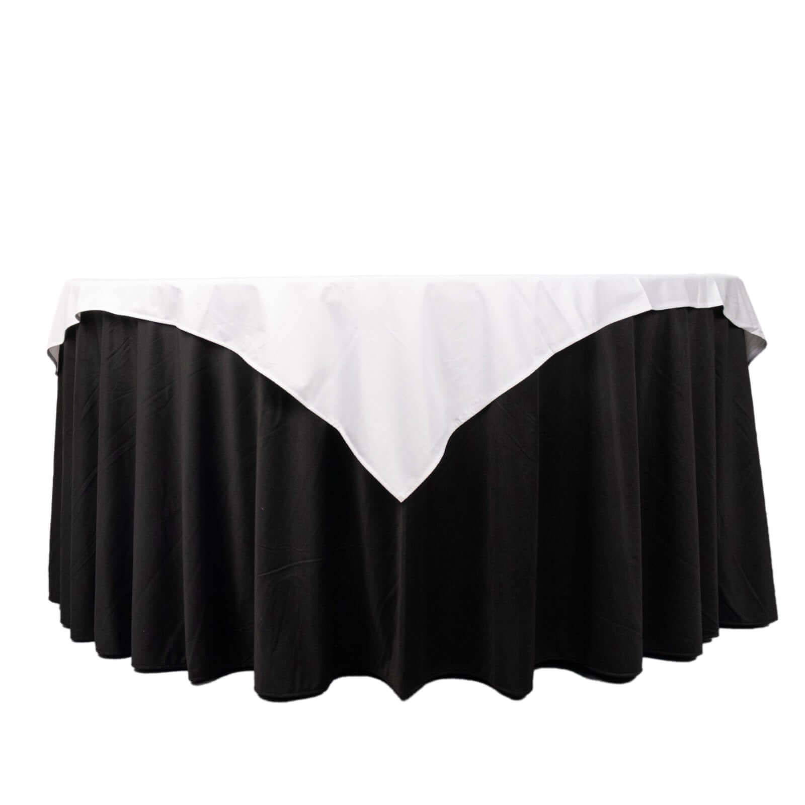 Scuba 54"x54" Table Overlay Square Tablecloth White - Wrinkle Free & Stain Resistant Table Cover