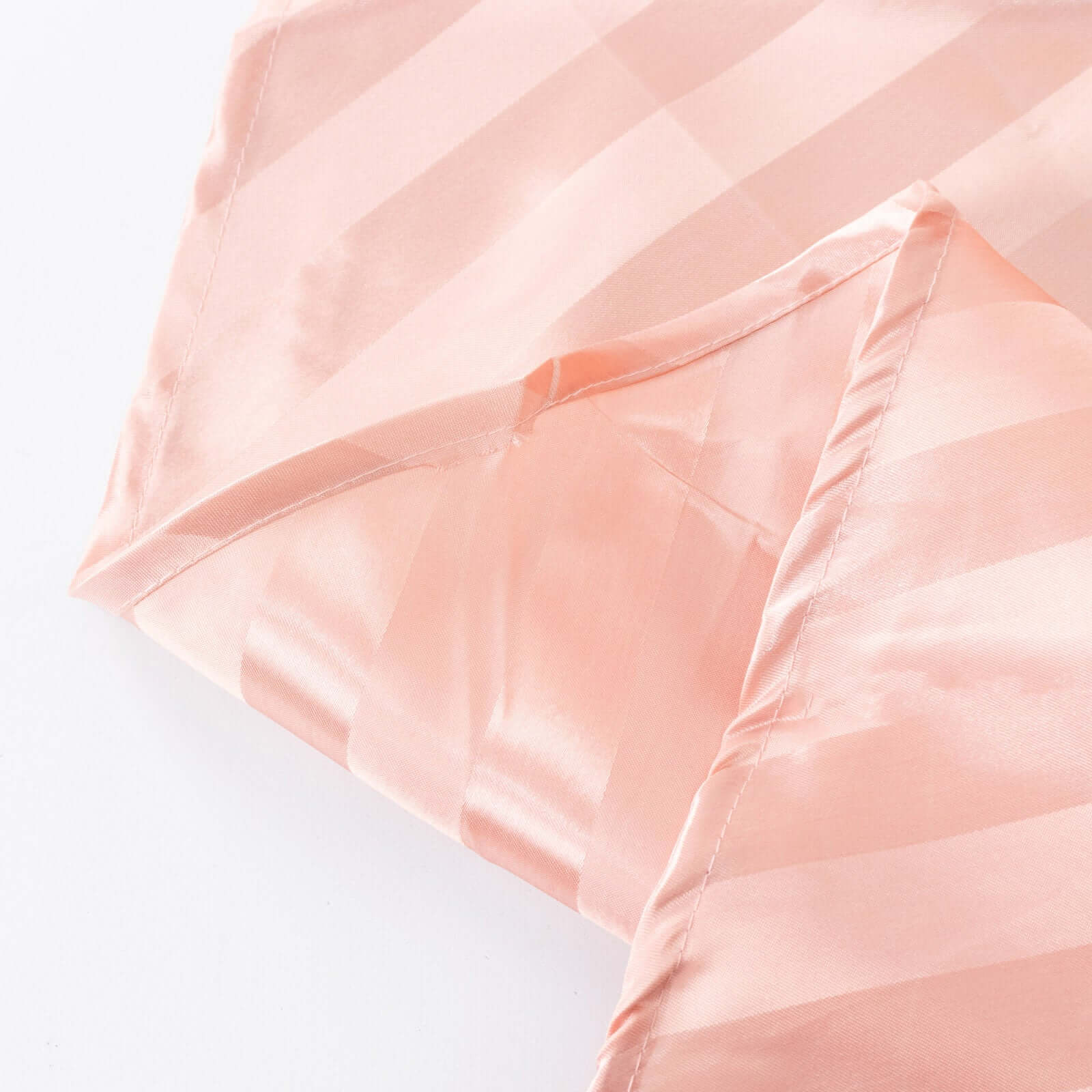 Satin Striped 90"x132" Rectangular Tablecloth Dusty Rose - Seamless Silky Smooth Table Cover