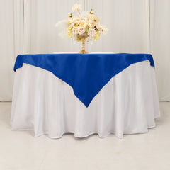 Cotton Blend 54"x54" Table Overlay Square Tablecloth Royal Blue - Wrinkle-Resistant Table Topper