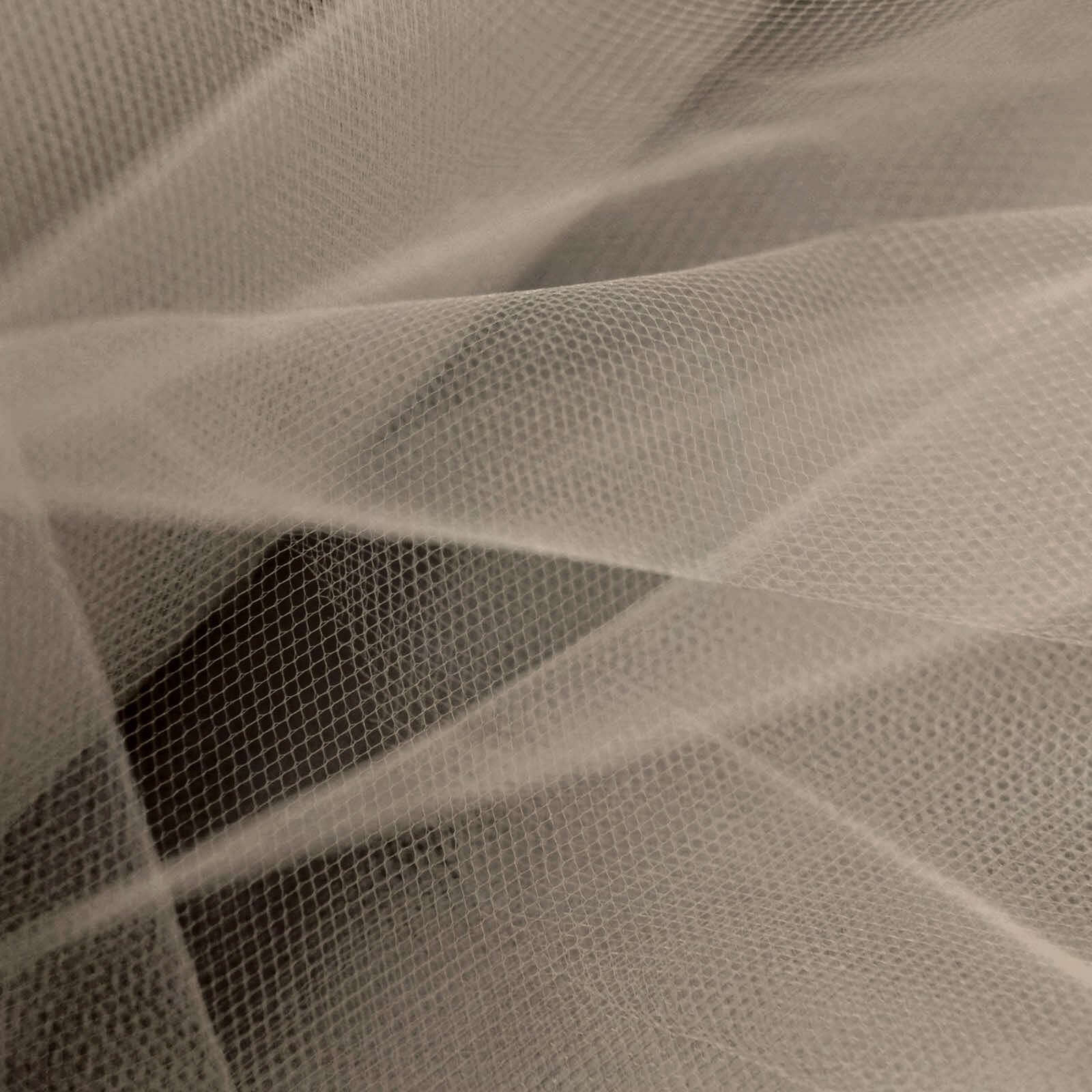 18"x100 Yards Taupe Tulle Fabric Bolt, Sheer Fabric Spool Roll For Crafts