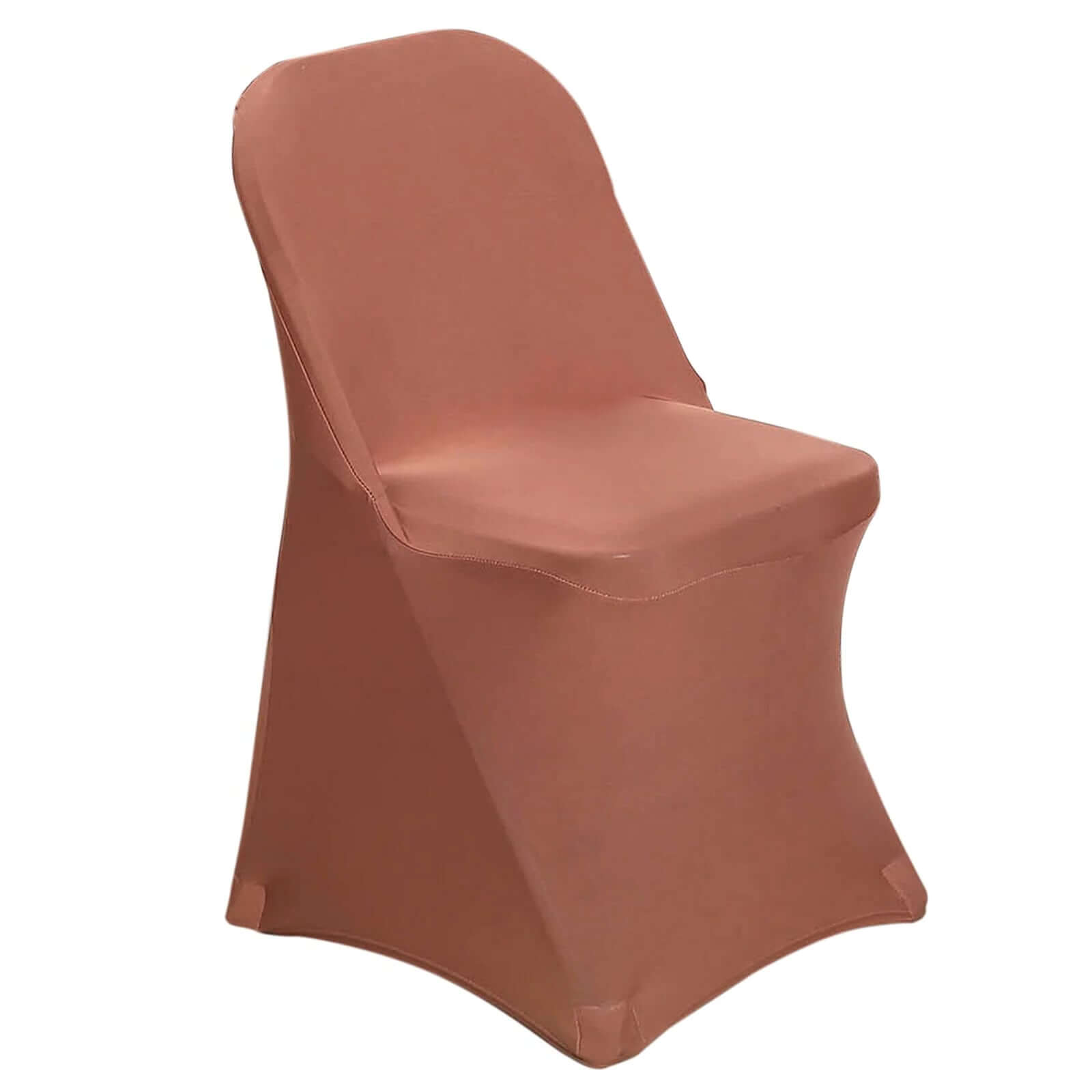 10 Pack Stretch Spandex Chair Covers Terracotta (Rust) for Folding Chairs - Durable 160GSM Fitted Slipcovers