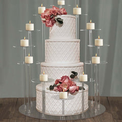 Acrylic Cake Stand with 12-Arm Tiered Cupcake Holders Clear - Easy Assembly Multi-layer Dessert Display Centerpiece Tower for Weddings Gala Events & Celebrations 29"