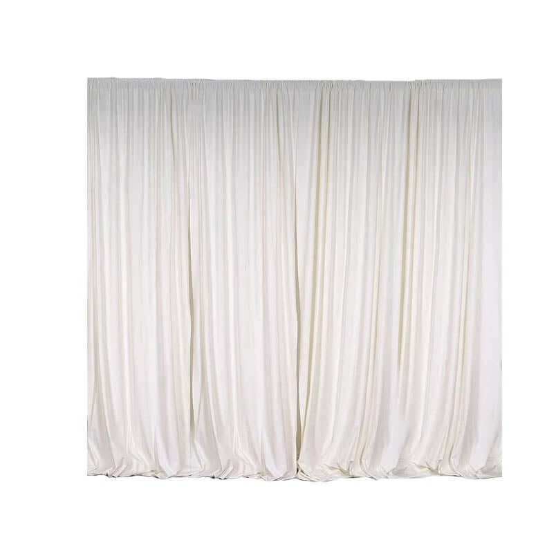 2 Pack Ivory Scuba Polyester Event Curtain Drapes, Durable Flame Resistant Backdrop Event Panels Wrinkle Free with Rod Pockets - 10ftx10ft