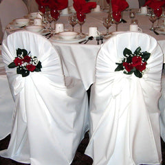 Polyester Chair Cover Self-Tie Universal Design White - Durable Slip-On Cover for Folding, Dining, Banquet & Standard Chairs