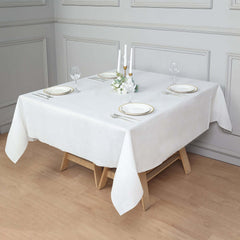 Paper Airlaid Tablecloth Square White - Disposable Linen-Feel Table Cover 70"x70"