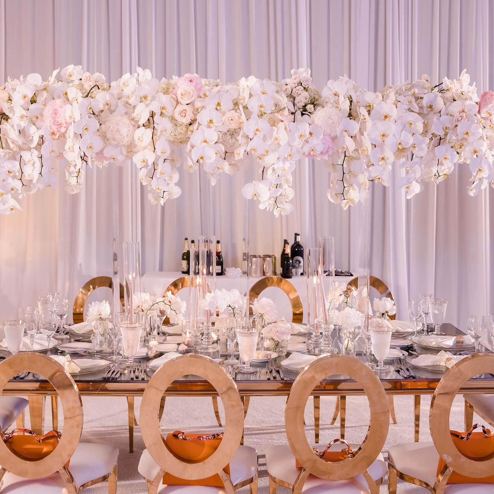 Acrylic Flower Stand Rectangular Design Clear - Decorative Floral Frame Table Centerpiece for Events 40"