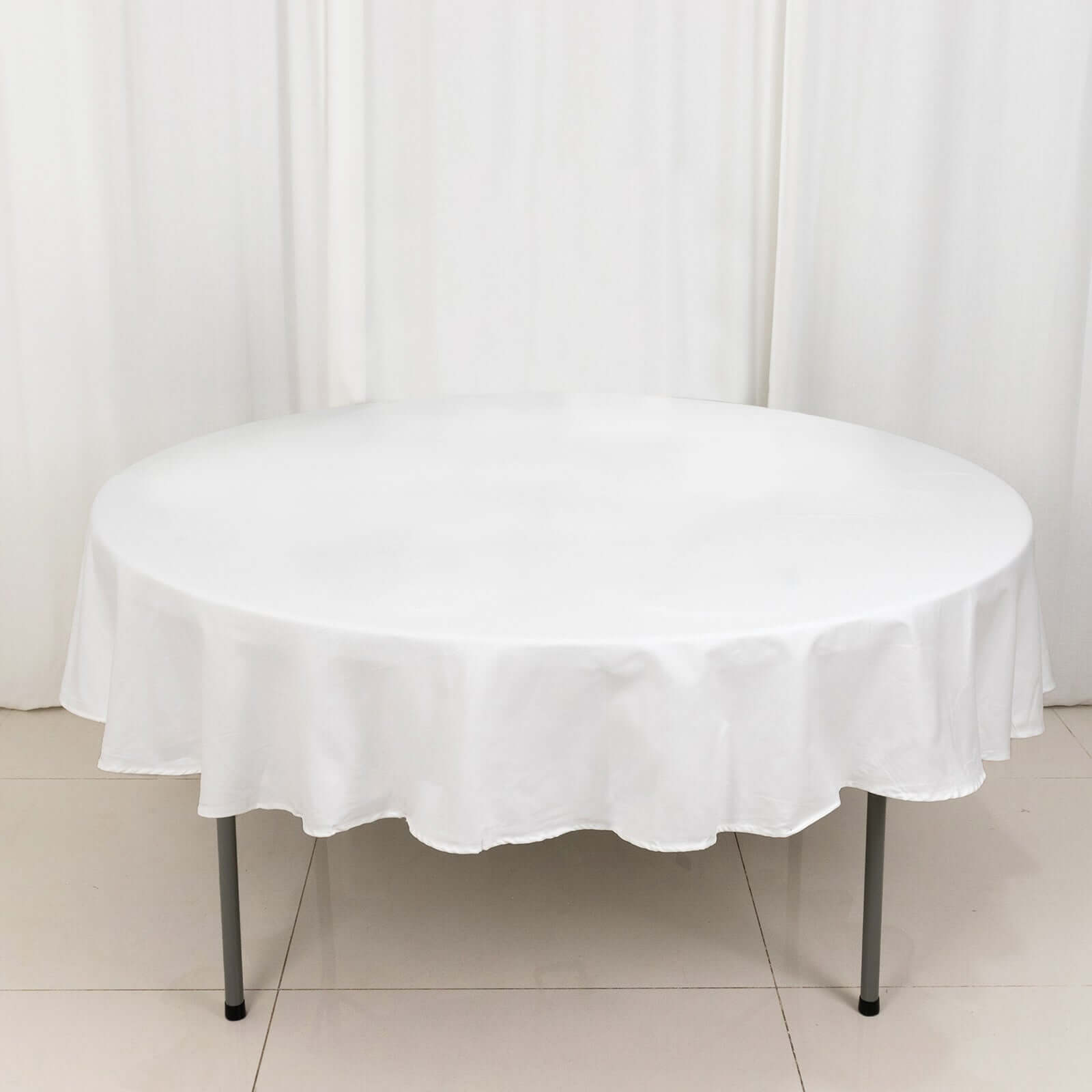 100% Cotton 90" Round Tablecloth White Linen - Sophisticated, Soft & Breathable Table Cover