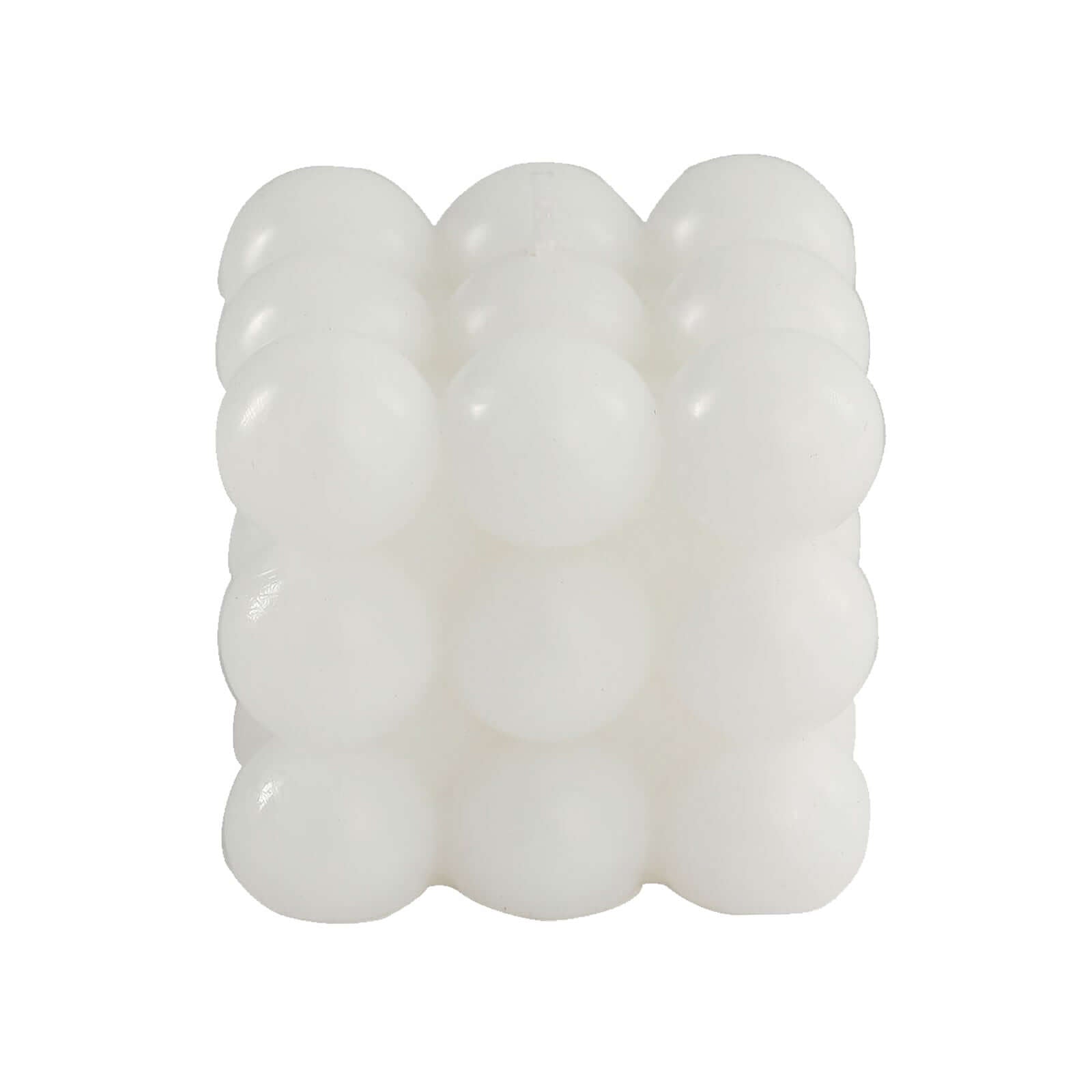 2-Pack Decorative Paraffin Wax Candles Bubble Cube Design White - Unscented Long Burning Pillar Candle Set 2"