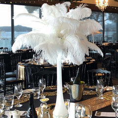 12 Pack White Natural Plume Ostrich Feathers Centerpiece Filler - 24"-26"