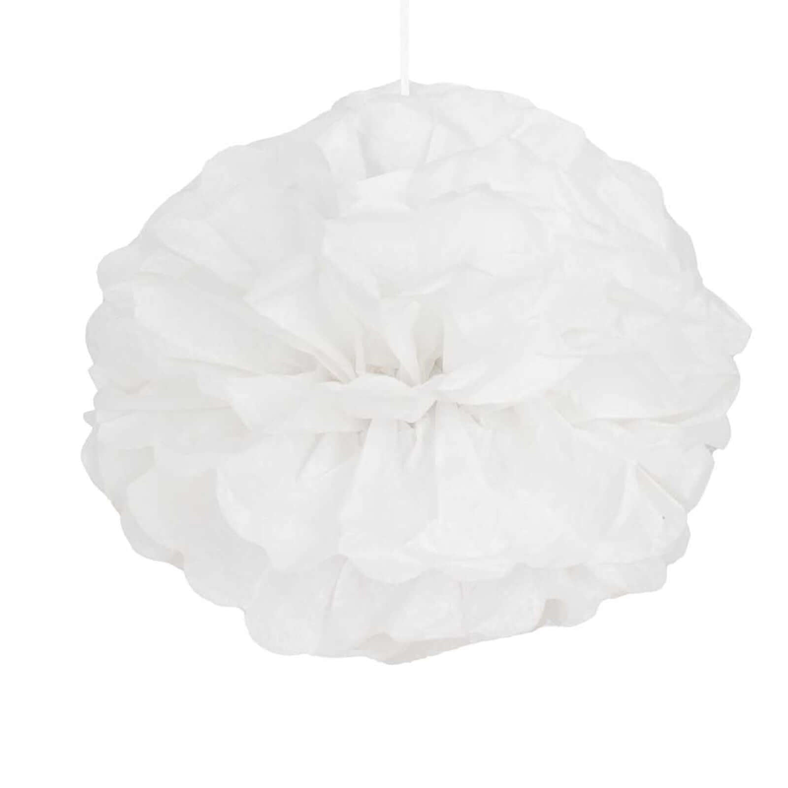 6 Pack 10" White Tissue Paper Pom Poms Flower Balls, Ceiling Wall Hanging Decorations