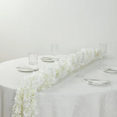 10 Pack White Artificial Wisteria Vines Flower Garlands, Hanging Silk Flowers Wedding Arch Garden Wall Decor - 6.5ft