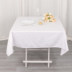 Scuba Square 54"x54" Tablecloth White - Wrinkle Free & Stain Resistant Table Cover for Weddings & Events