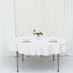 Polyester 70" Round Tablecloth White - Durable & Wrinkle-Resistant Table Cover for Everyday Use