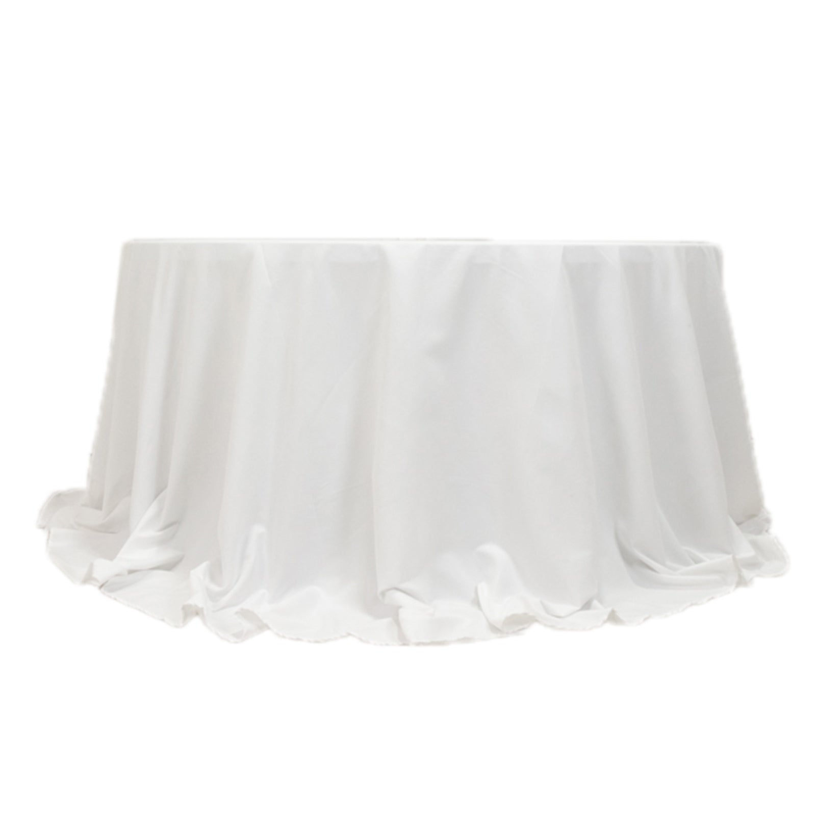 Cotton Blend 132" Round Tablecloth White - Seamless Wrinkle-Resistant Design for Formal Events