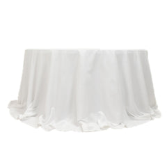 Cotton Blend 132" Round Tablecloth White - Seamless Wrinkle-Resistant Design for Formal Events