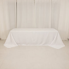 Cotton Blend 90"x156" Rectangle Tablecloth White - Seamless Wrinkle-Resistant Design for Grand Gatherings