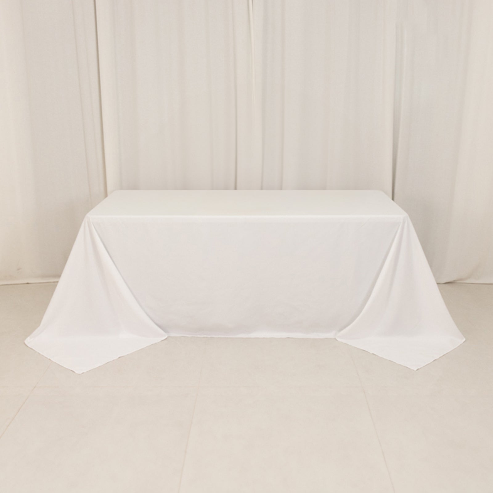 Cotton Blend 90"x132" Rectangle Tablecloth White - Seamless Wrinkle-Resistant Design for Classy Occasions
