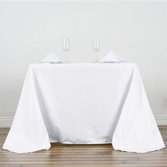 Polyester Square 90"x90" Tablecloth White - Wrinkle-Resistant & Durable Table Cover for Events