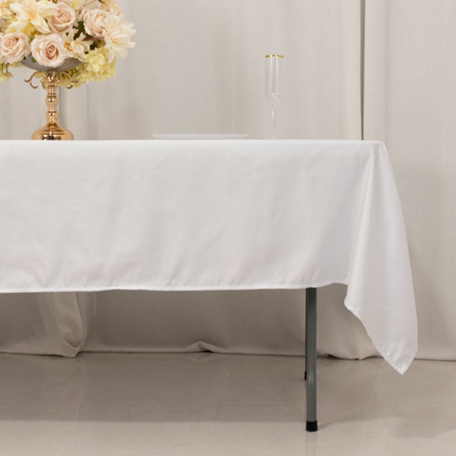 Lamour Satin 60"x102" Rectangle Tablecloth White - Durable & Silky Soft Feel Table Cover for Weddings & Banquets