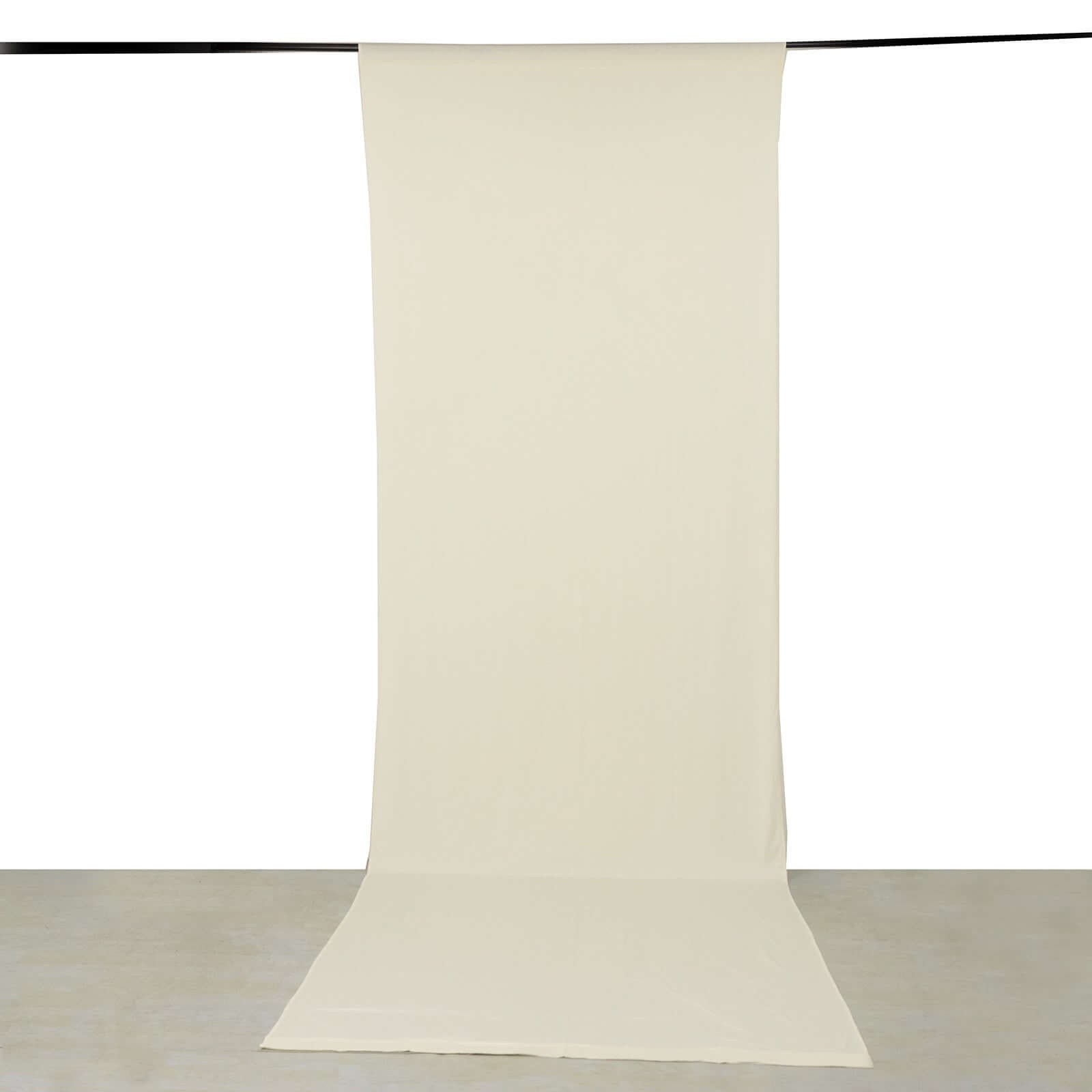 Ivory 4-Way Stretch Spandex Event Curtain Drapes, Wrinkle Free Backdrop Event Panel with Rod Pockets - 5ftx16ft