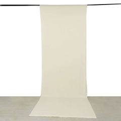 Ivory 4-Way Stretch Spandex Event Curtain Drapes, Wrinkle Free Backdrop Event Panel with Rod Pockets - 5ftx16ft