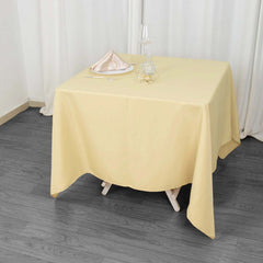 Premium Polyester Square Tablecloth 70"x70" Champagne 220GSM Wrinkle-Resistant Table Cover