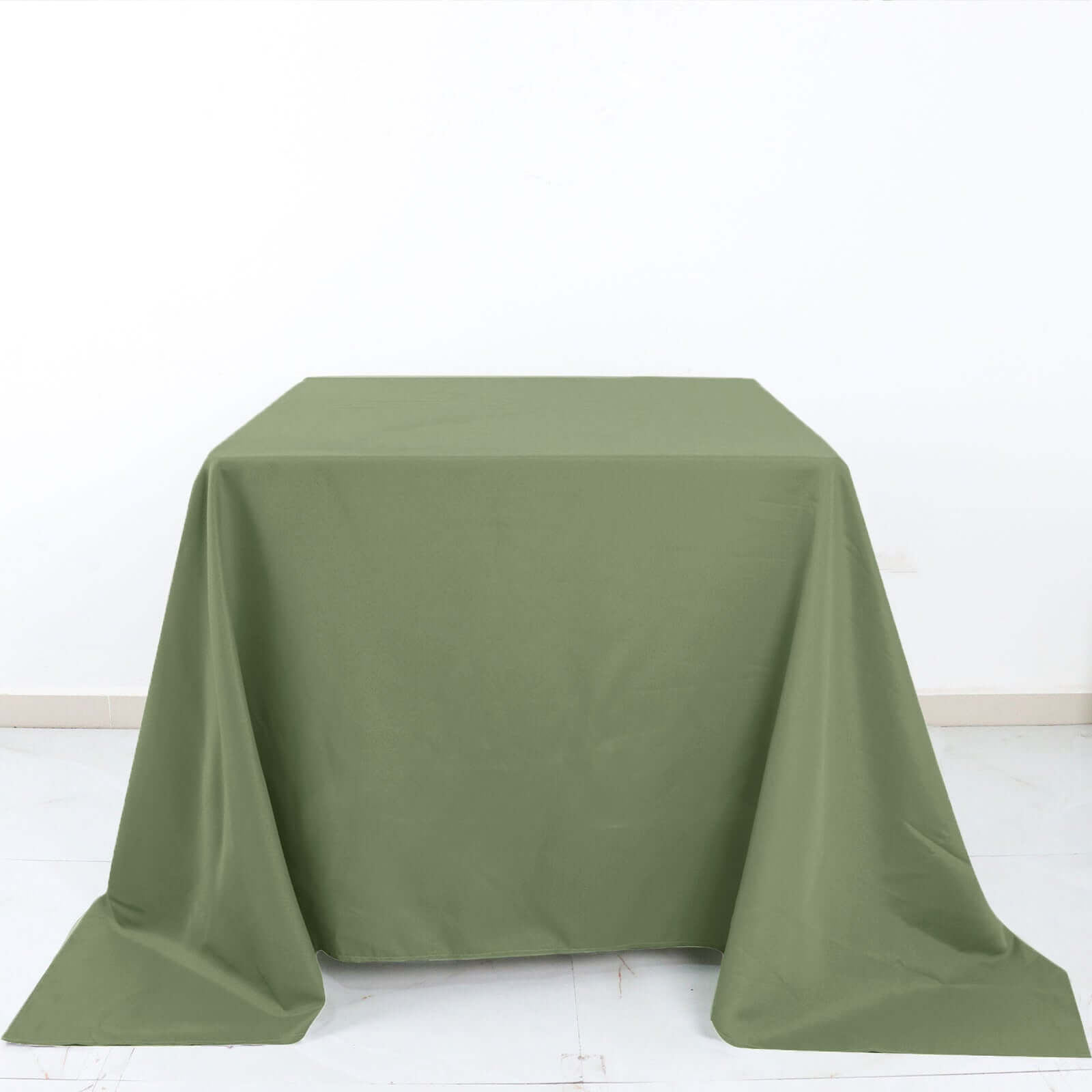 Polyester Square 90"x90" Tablecloth Dusty Sage Green - Wrinkle-Resistant & Durable Table Cover