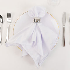 5 Pack Lamour Satin 20"x20" Napkins White - Exquisite Dinner Napkins with Soft Matte Finish for Weddings & Events