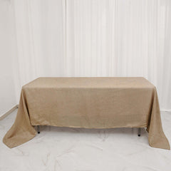Faux Burlap Jute 60"x126" Rectangle Tablecloth Natural - Rustic Event Table Linen