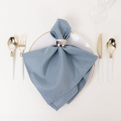 5 Pack Premium Polyester 20"x20" Napkins Dusty Blue - Wrinkle-Resistant & Durable Dinner Napkins