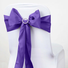 5 Pack Polyester Chair Sashes Purple 6"x108"