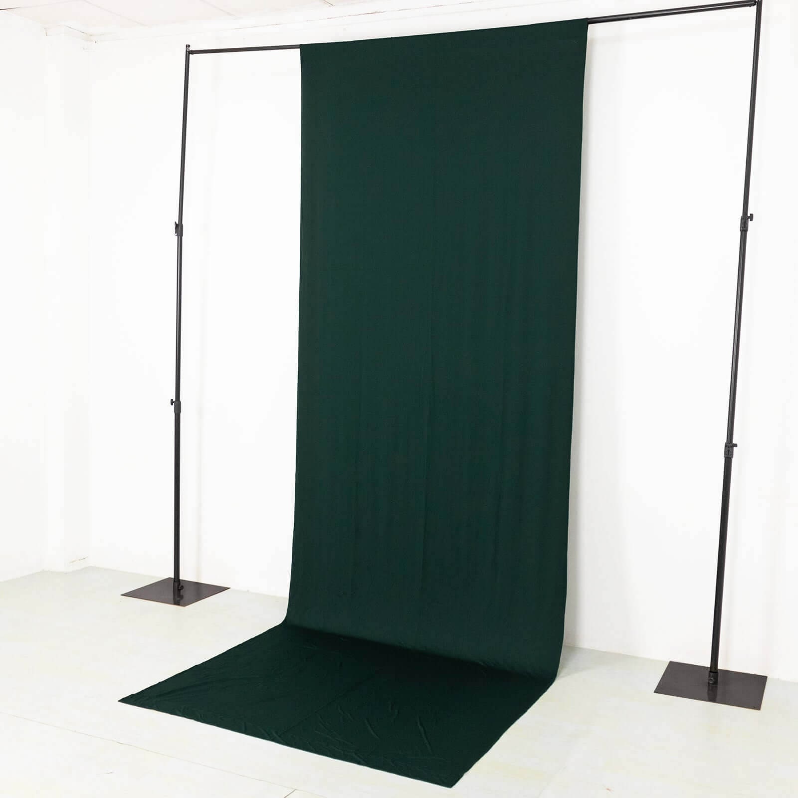Hunter Emerald Green 4-Way Stretch Spandex Event Curtain Drapes, Wrinkle Free Backdrop Event Panel with Rod Pockets - 5ftx14ft