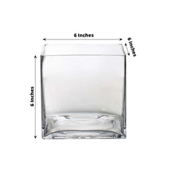 6-Pack Glass Flower Vases Heavy Duty Clear - Premium Table Centerpieces for Weddings 6"