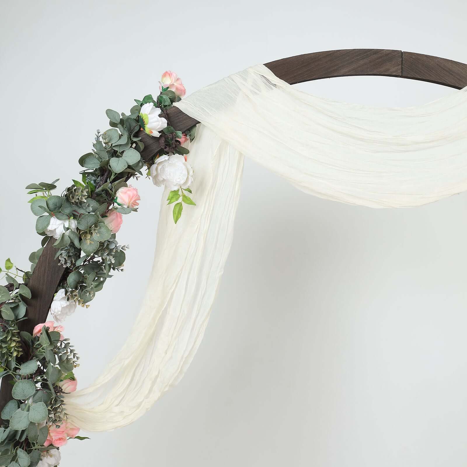 20ft Ivory Gauze Cheesecloth Fabric Wedding Arch Drapery, Window Scarf Valance, Boho Decor Arbor Curtain Panel