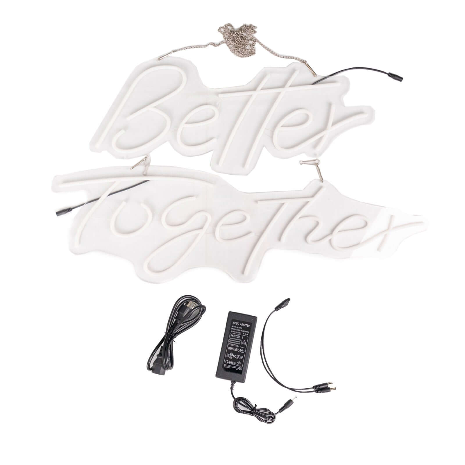 32" Better Together LED Neon Light Sign for Party or Home Wall Decor, Warm White Reusable Hanging Light With 5ft Chain