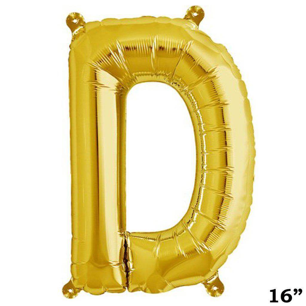 13" Gold Letter & Number Balloons, Shiny Metallic Mylar Foil Alphabet Balloons