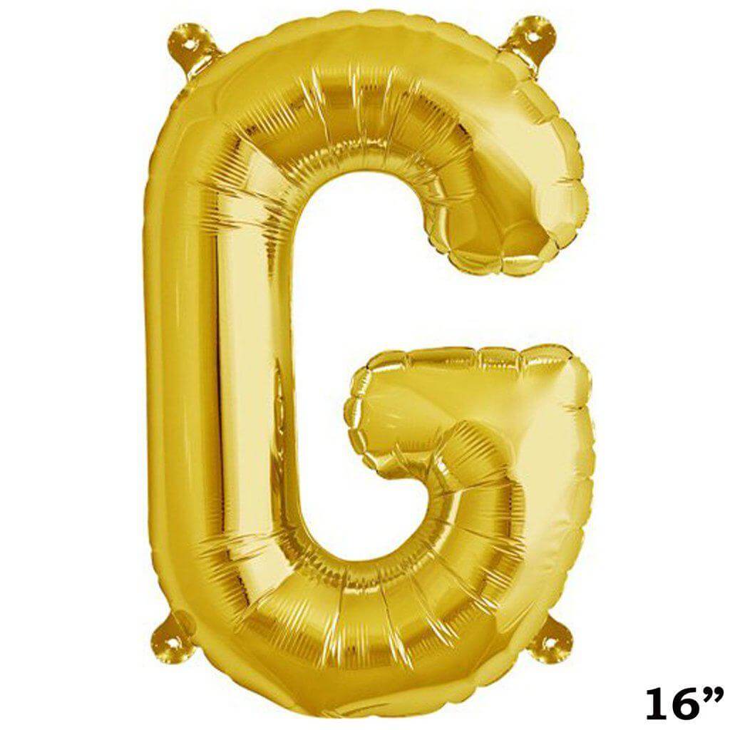13" Gold Letter & Number Balloons, Shiny Metallic Mylar Foil Alphabet Balloons