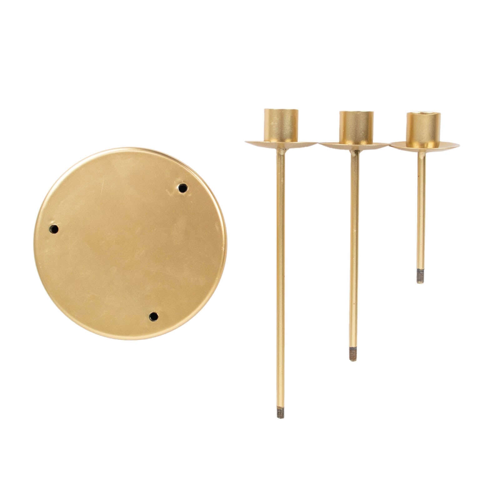 Vintage Candelabra 3-Arm Taper Candle Holder Gold Metal Wedding Table Centerpiece - Stylish Tabletop Accent 10"