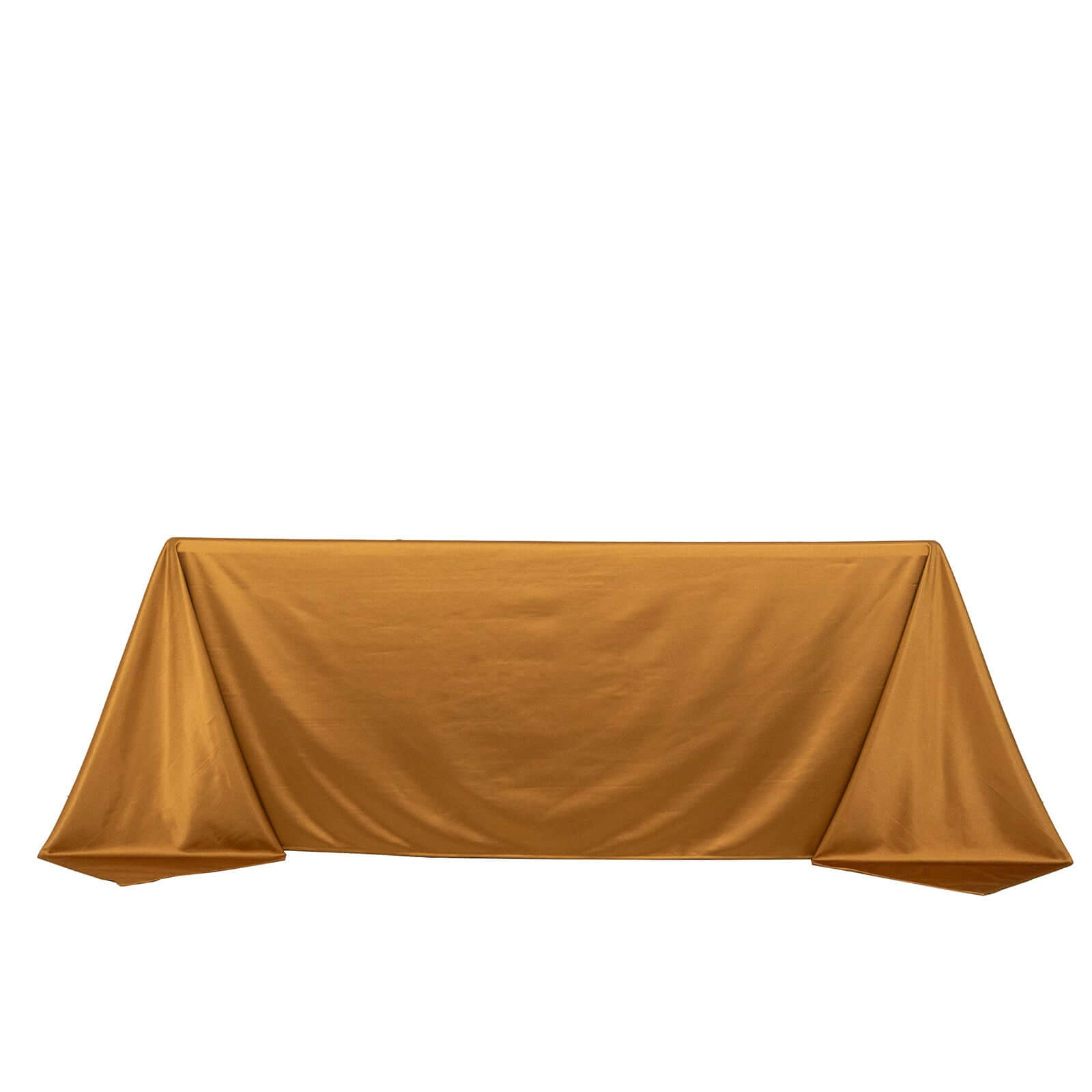 Scuba Rectangular 90"x132" Tablecloth Shimmering Gold - Wrinkle Free & Stain Resistant Seamless Table Cover for Weddings and Parties